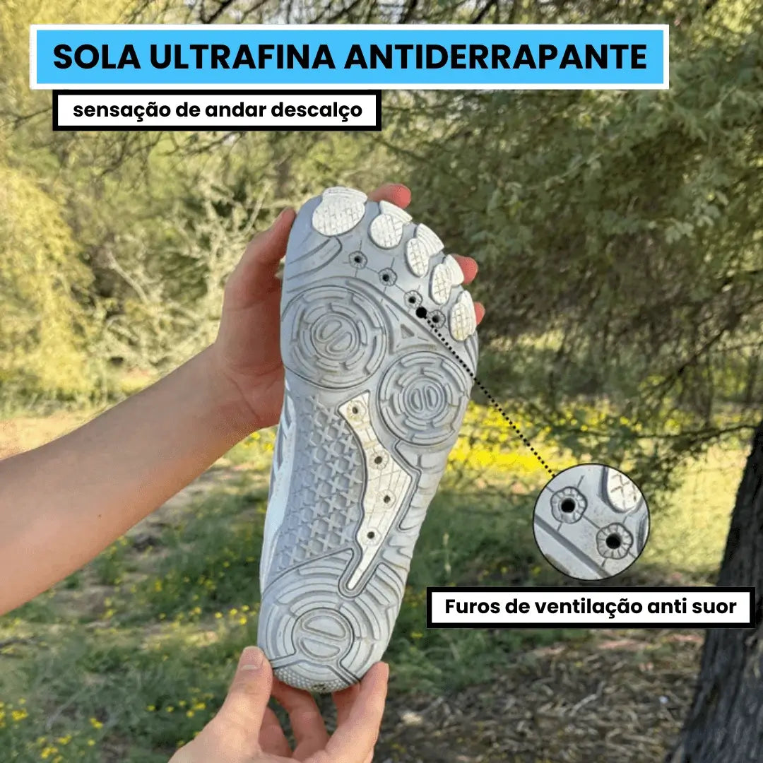 Solzen Skin Pro com Cobre – Calçado Descalço de Aterramento para Todas as Ocasiões