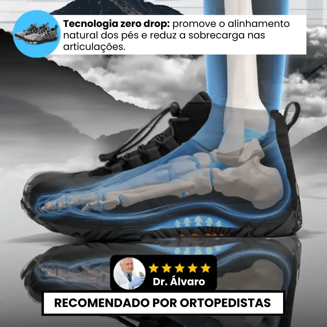 Solzen Skin Pro com Cobre – Calçado Descalço de Aterramento para Todas as Ocasiões