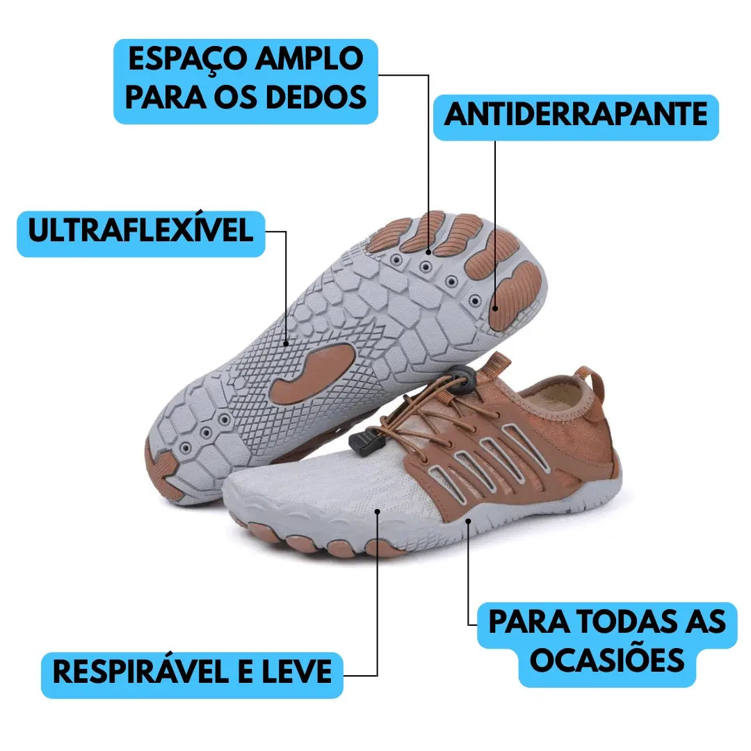 Solzen Skin Pro com Cobre – Calçado Descalço de Aterramento para Todas as Ocasiões